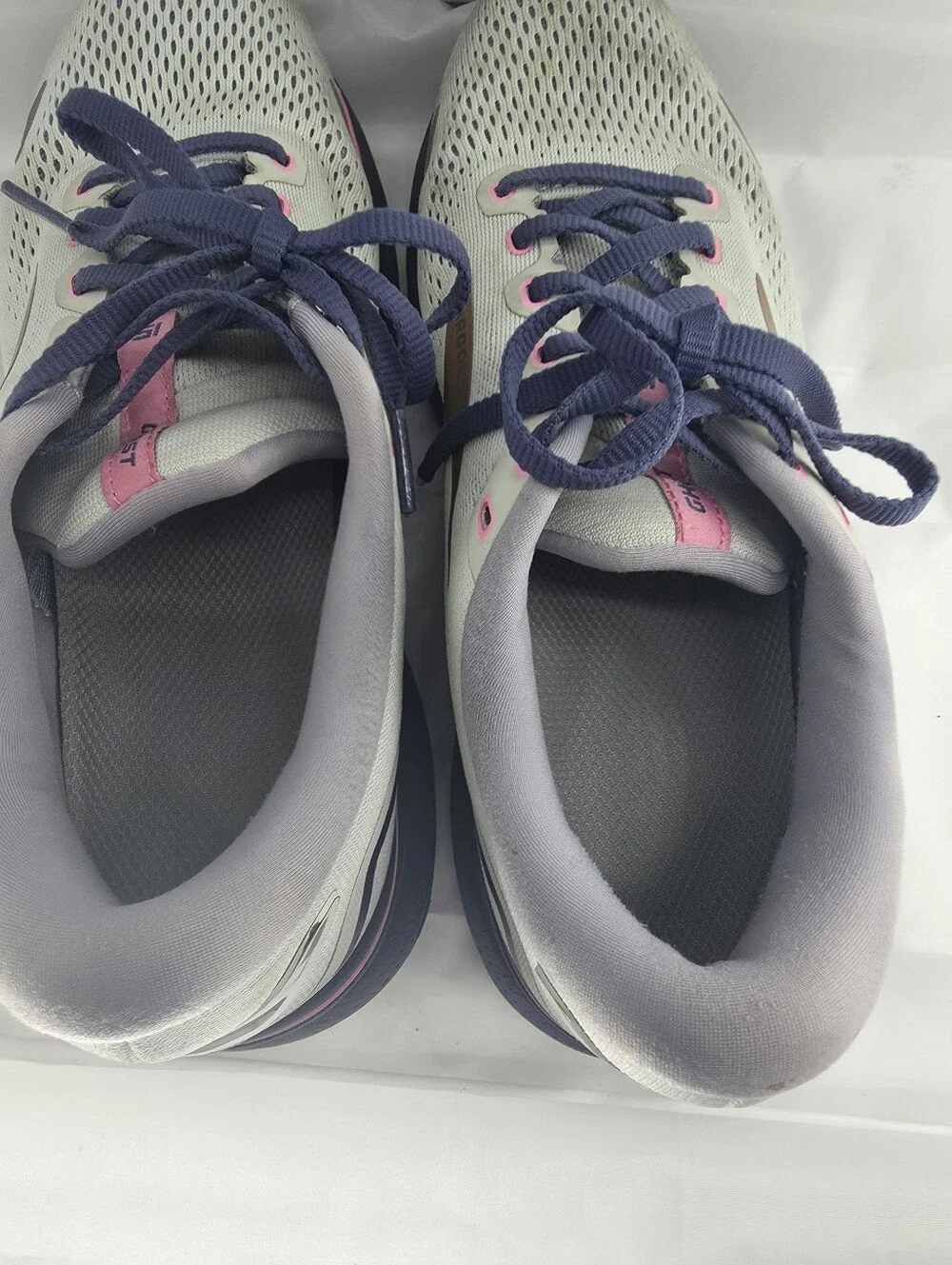 Brooks Ghost 15 Gray Purple Womens US Size 10 D Wide  1203801D492 Running Shoes